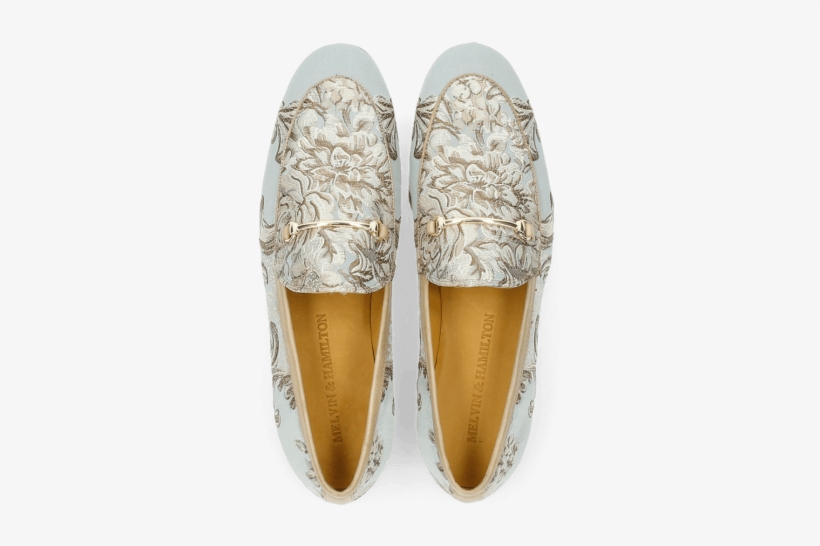Loafers Scarlett 1 Textile Victoria Silk Trim Gold - Slip-on Shoe, transparent png #2297693