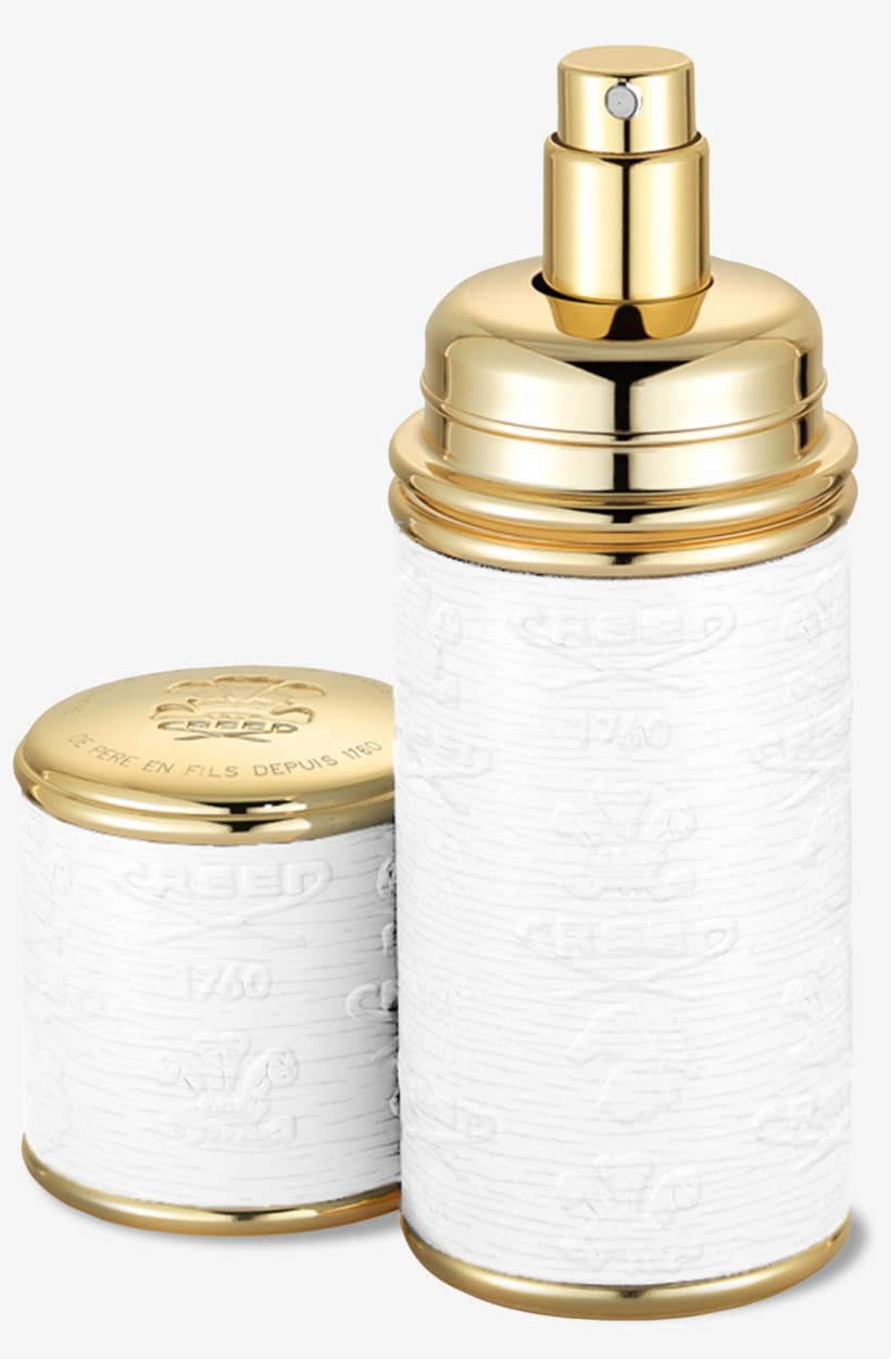 Creed Logo Etched Leather Atomizer, Gold/blue - 1.7, transparent png #2297782