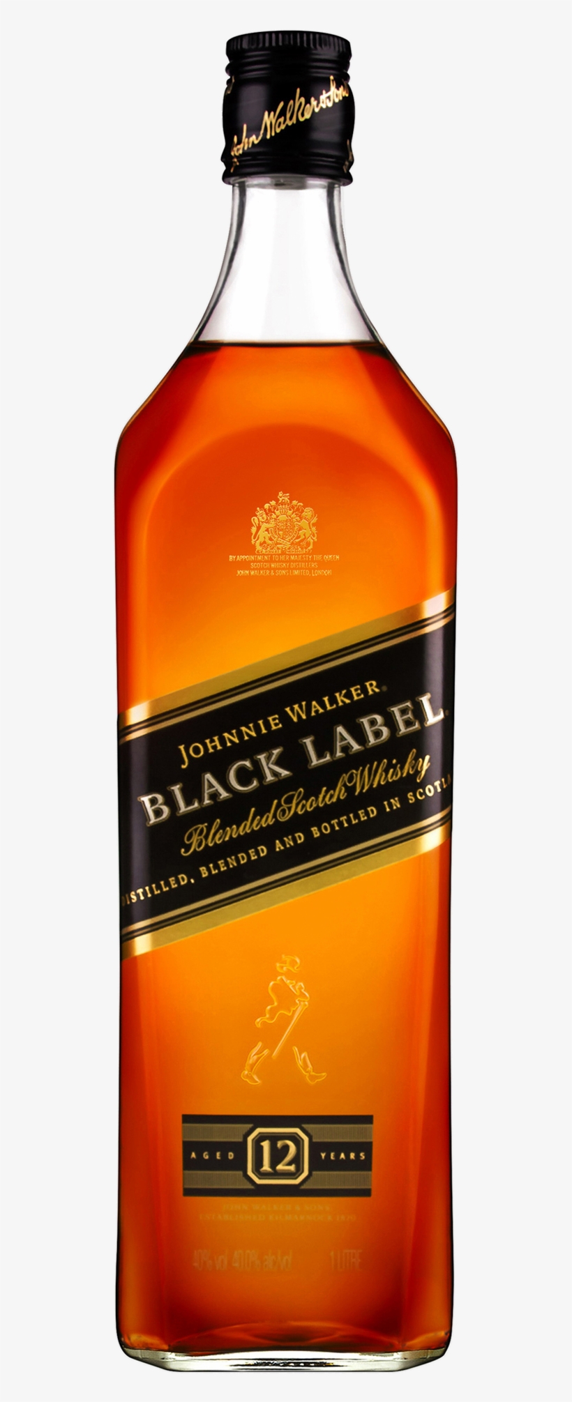 Johnnie Walker Black Label Scotch Whisky 1l Bottle - John Walker & Sons Johnnie Walker Black Label, transparent png #2298063