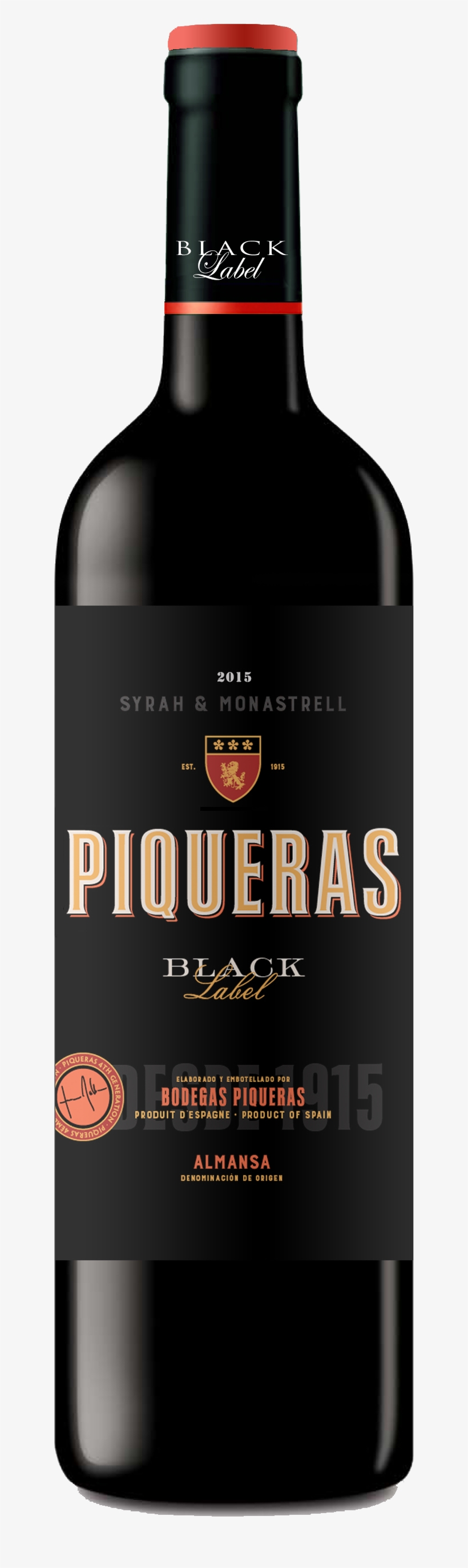 Piqueras Black Label - Vino Piqueras Png, transparent png #2298483