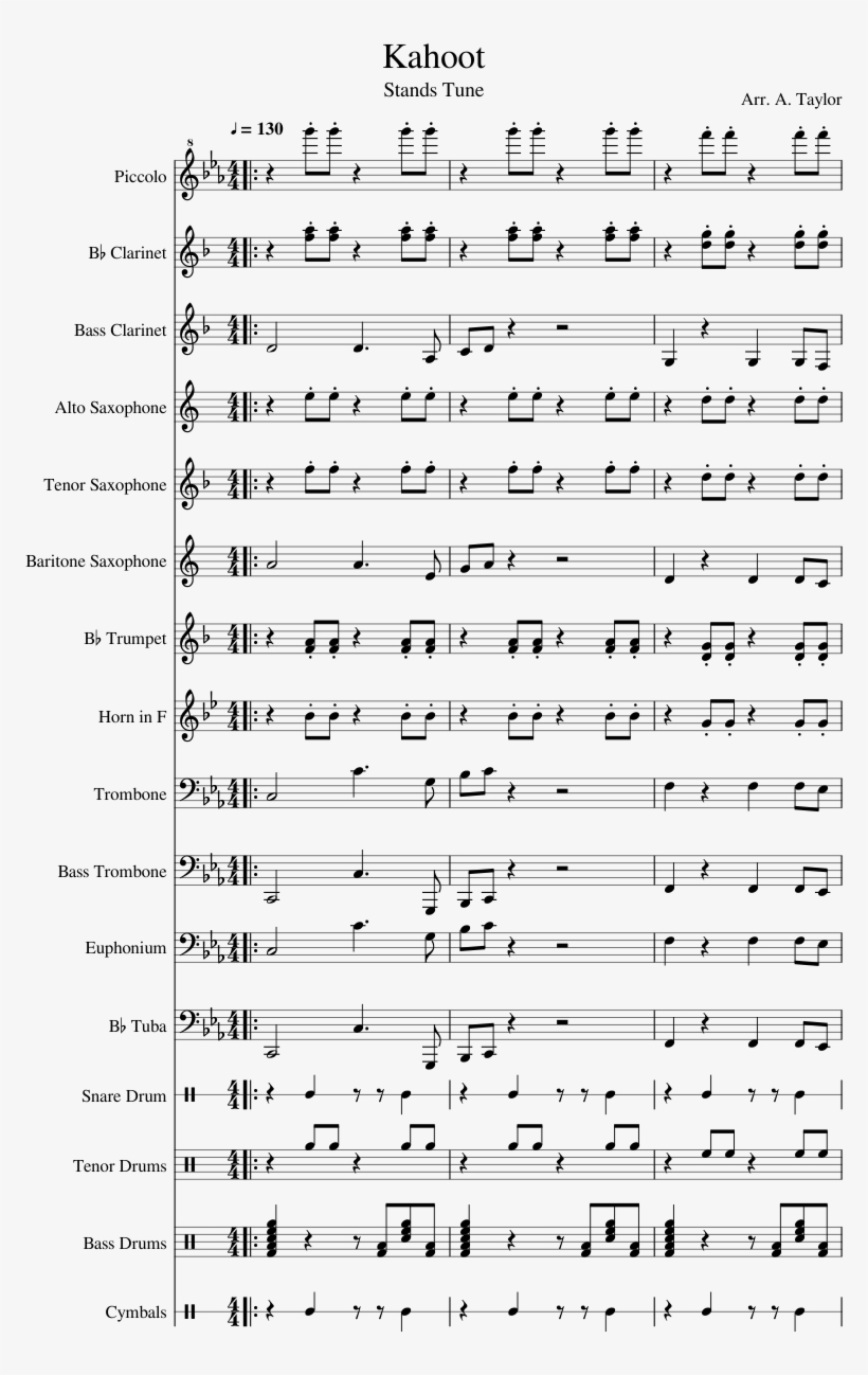 Kahoot Sheet Music Composed By Arr Document Free Transparent