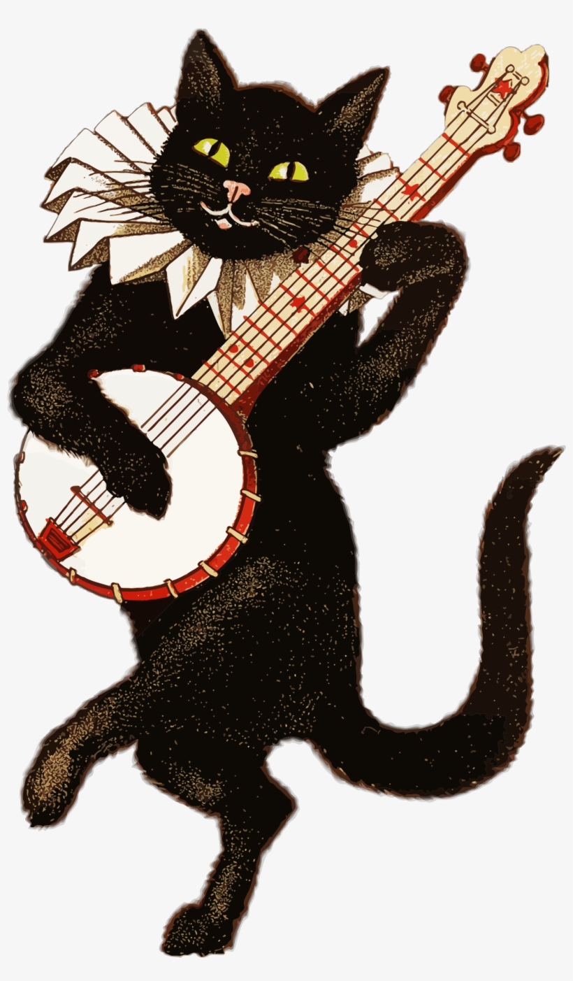 Vintage Cat Playing Banjo - Cafepress Iphone 6/6s Slim Case, transparent png #231566