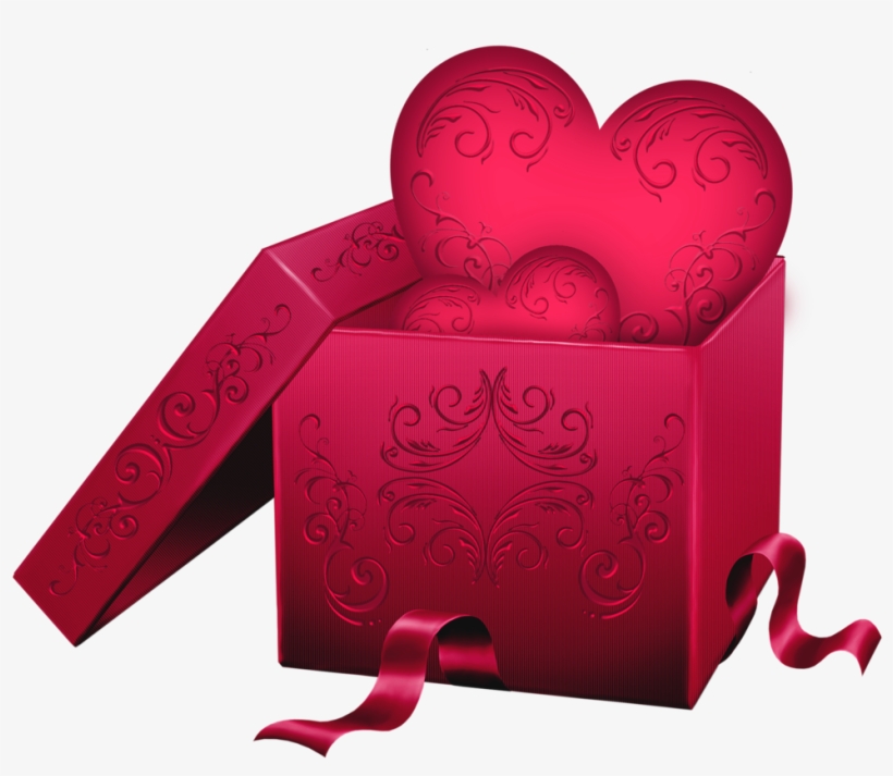 Transparent Gift Box With Heart Png Clipart - Valentines Day Roses Png, transparent png #231647