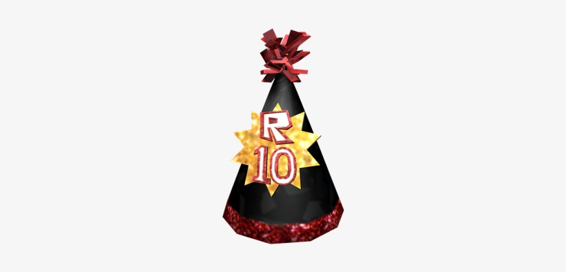 Roblox 10th Anniversary Party Hat Party Free Transparent Png Download Pngkey - roblox cone hat