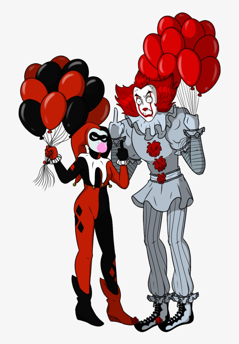 Commission For Jester Queen Of Crime By Bakhtak - Pennywise X Harley Quinn, transparent png #232390