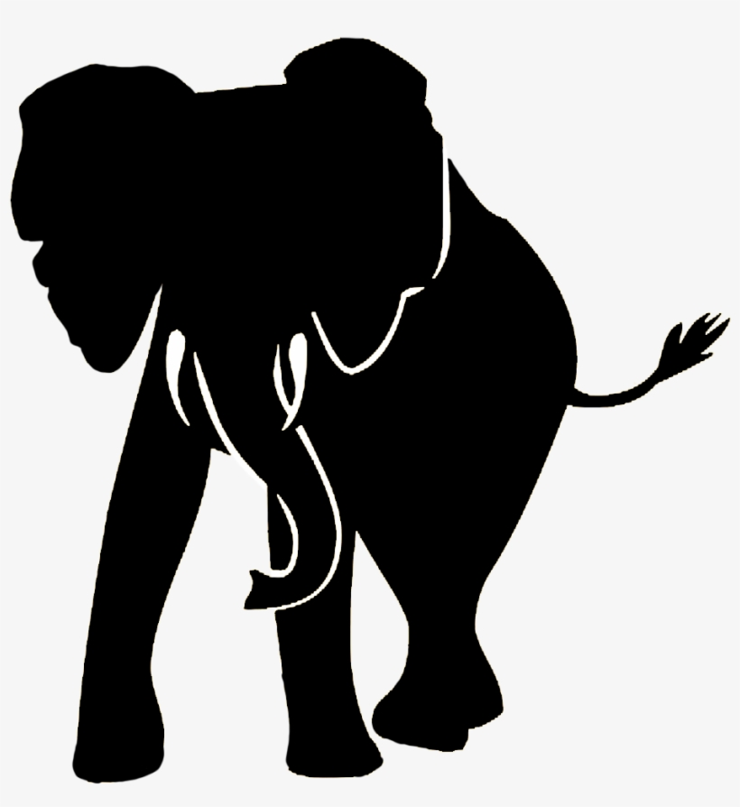 Black Elephant Silhouette - Elephant Black And White Silhouette, transparent png #232410