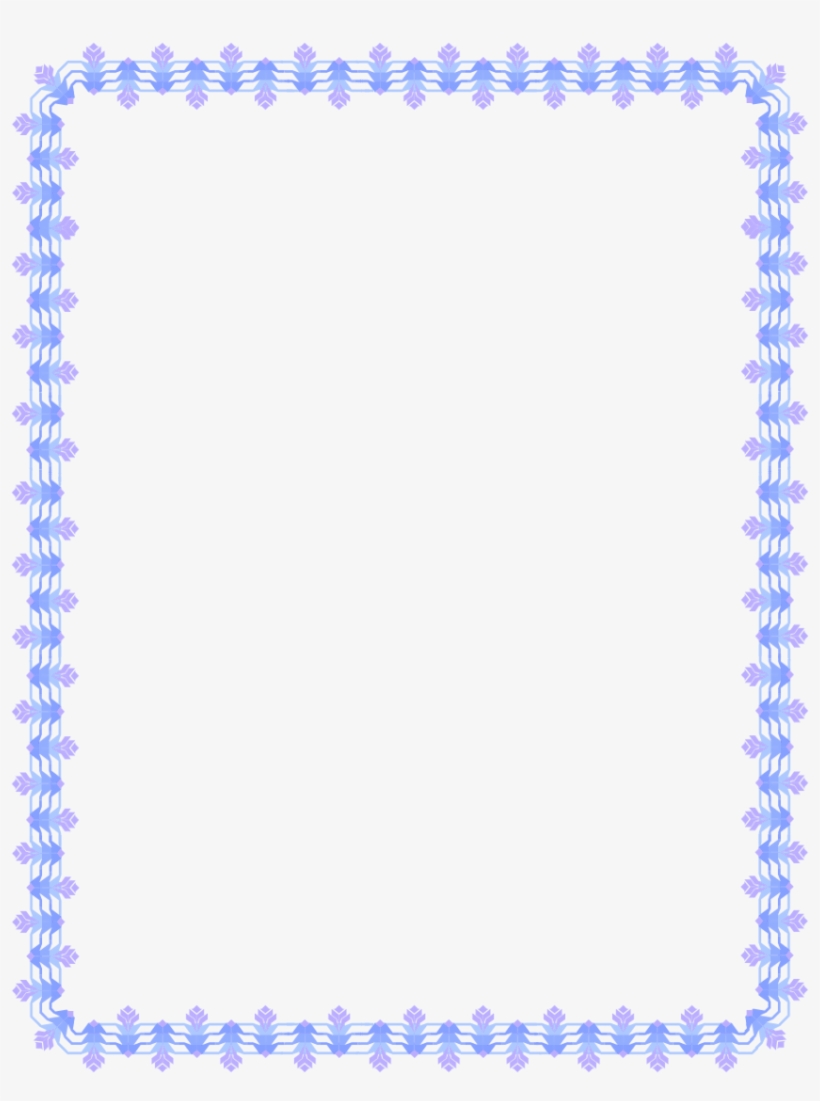 Purple Floral Page Frame - Transparent Blue Line Border, transparent png #232501