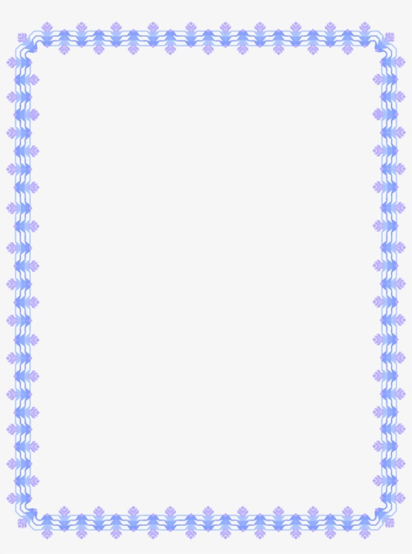 Purple Floral Page Frame - Transparent Blue Line Border, transparent png #232501