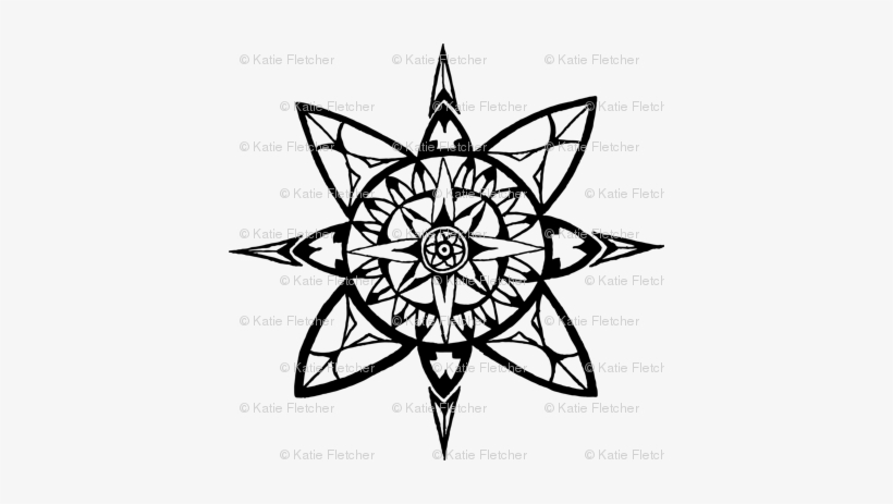 Compass Rose Back - Circle Coloring Pages For Adults, transparent png #232537