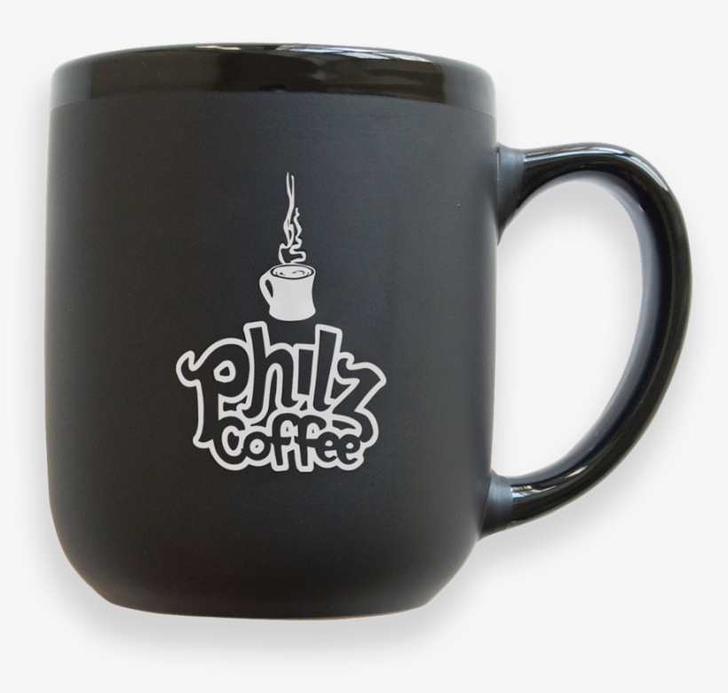 Black Mug With Philz Coffee Logo Printed In Silver - Philz Coffee, transparent png #232539