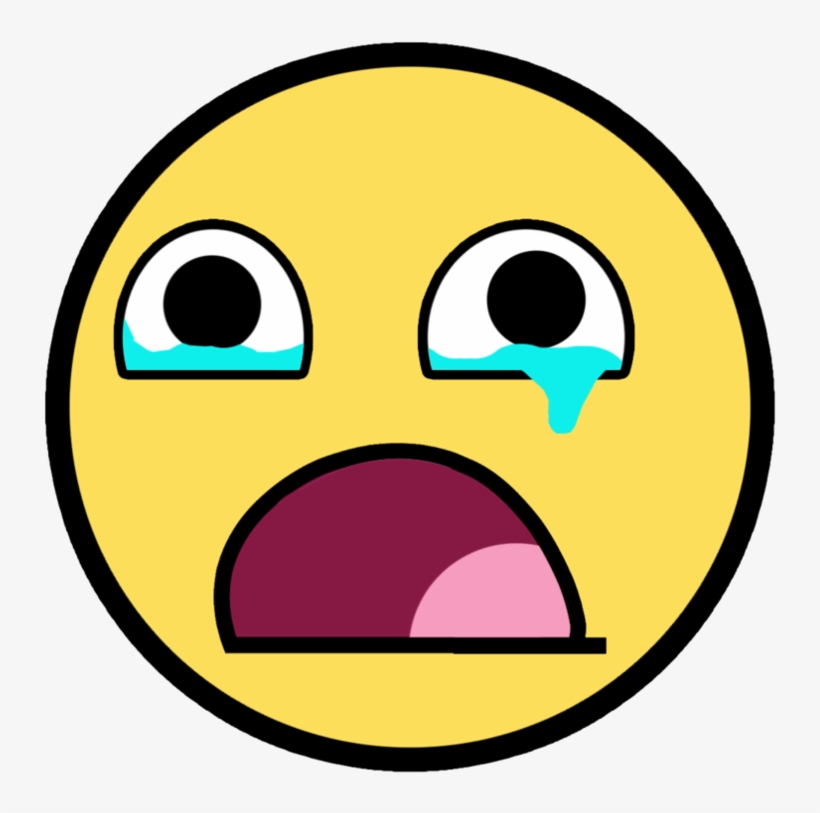 Crying Awesome Face - Cartoon Sad Face Png, transparent png #232571