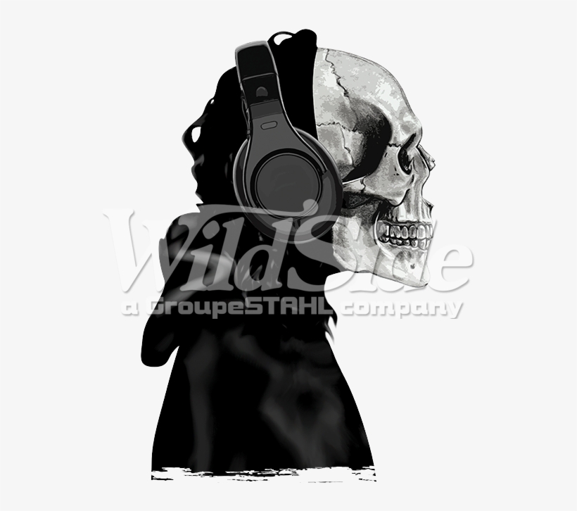 Skeleton Headphone Death Hood - Skeleton Headphones Death Muerta Racerback Skull Day, transparent png #234181