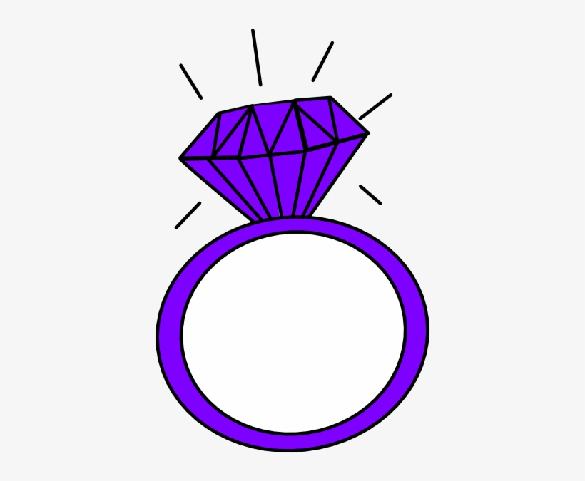Diamond Clipart Purple - Cartoon Image Of Ring, transparent png #234785