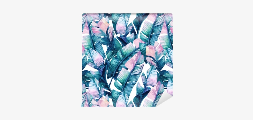 Watercolor Banana Leaf Seamless Pattern - Watercolor Painting, transparent png #234983