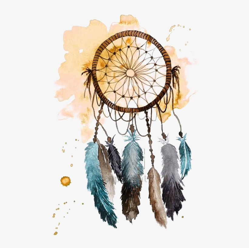 Freeuse Download Dreamcatcher Watercolor Painting Transprent - Blue Dream Catcher Print, transparent png #235204