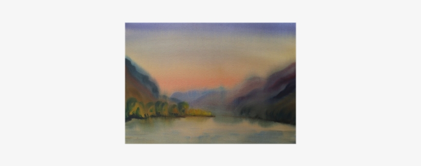 Watercolor Painting Landscape Of Sunset Poster • Pixers® - Painting, transparent png #235720