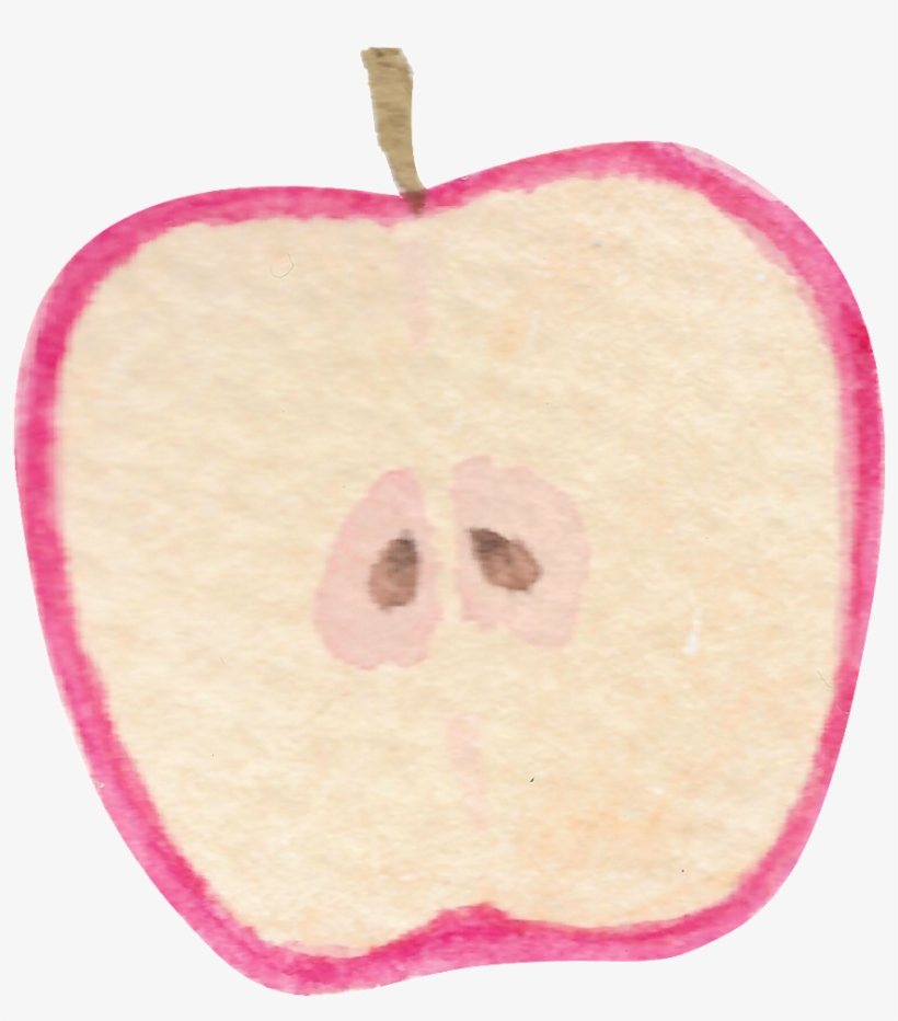 Hand Painted Watercolor Apple Cut Surface Transparent - Granny Smith, transparent png #236059