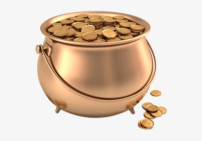 Gold Coins In Pot Png Image - Pot Of Gold, transparent png #236568