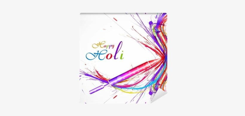 Pichkari Of Holi Festival Card Colorful Grunge Stylish - Graphic Design, transparent png #237061