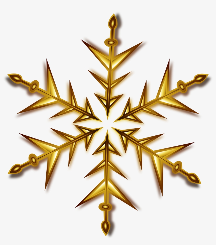 Christmas Gold Star Png Pic - Gold Snowflake Clipart, transparent png #237391