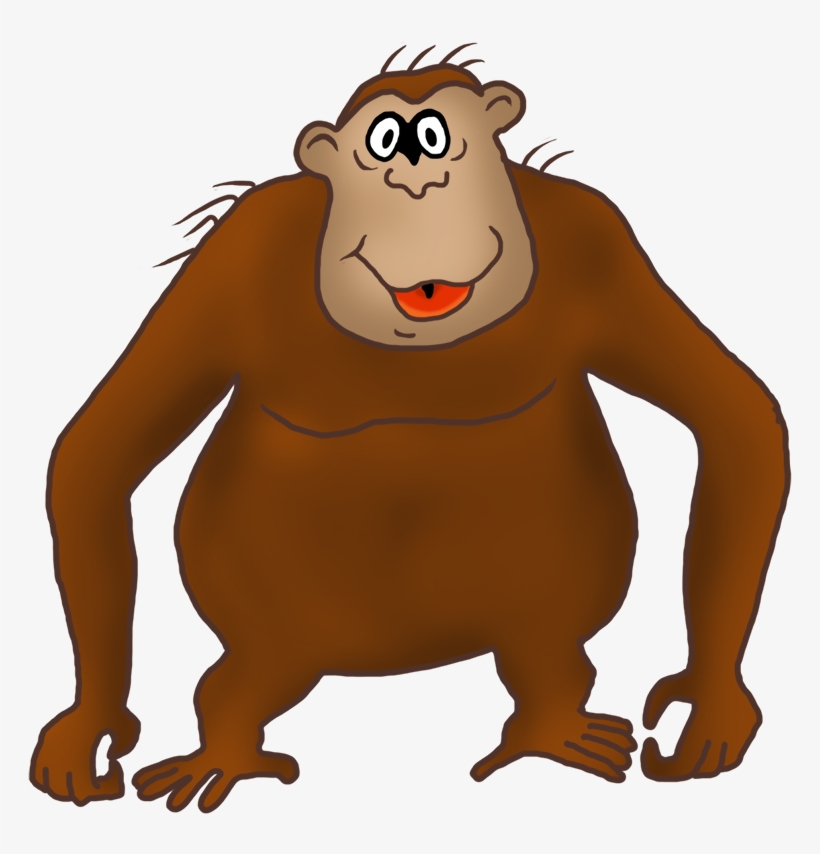 Cartoon Drawing Of Gorilla Png - Monkey Clip Art, transparent png #237772