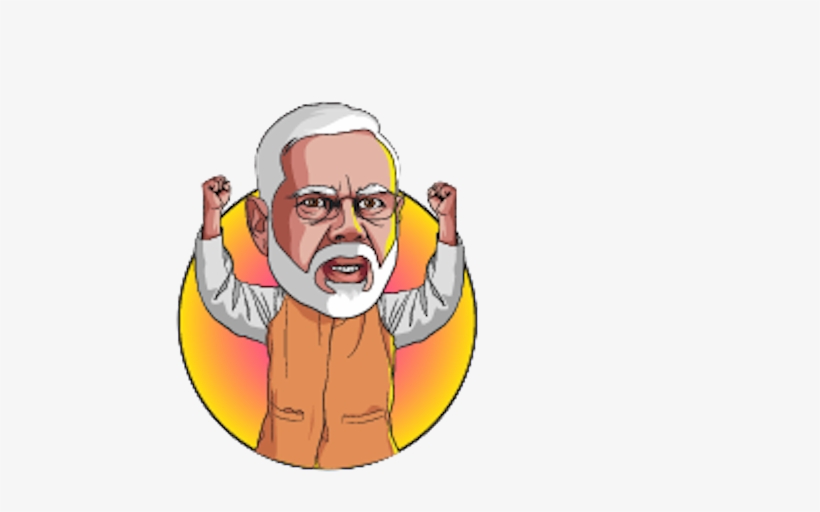 Narendra Modi Stickers Messages Sticker-0 - Narendra Modi Cartoon Png, transparent png #238011