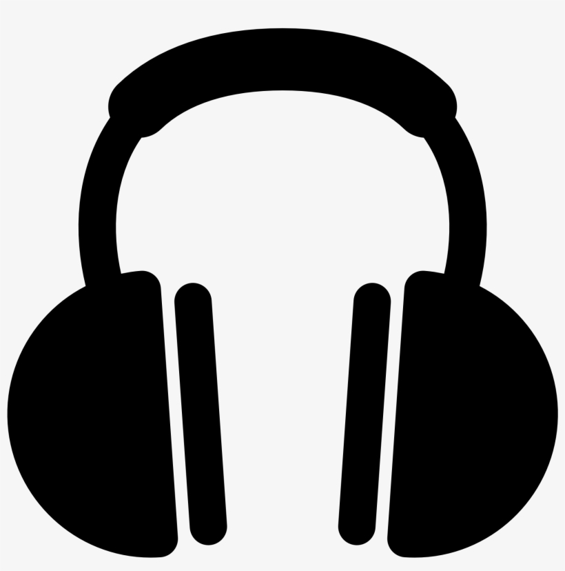 Headphones Clipart Black And White - Headphones Png Black, transparent png #238381