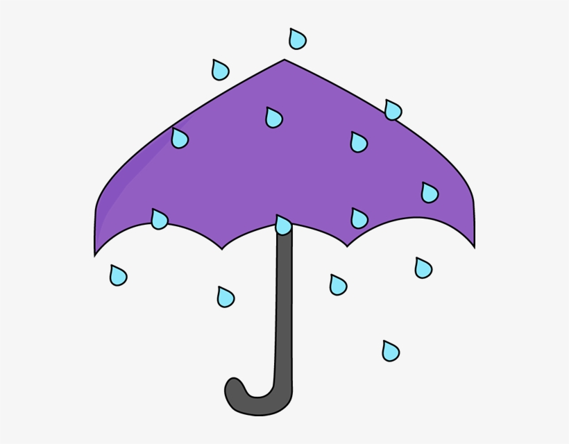 Purple Umbrella In The Rain Clipart - Rain Umbrella Clip Art, transparent png #238429