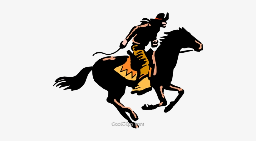 Cowboy On Horseback Royalty Free Vector Clip Art Illustration - Cavalo De Cowboy Png, transparent png #238605