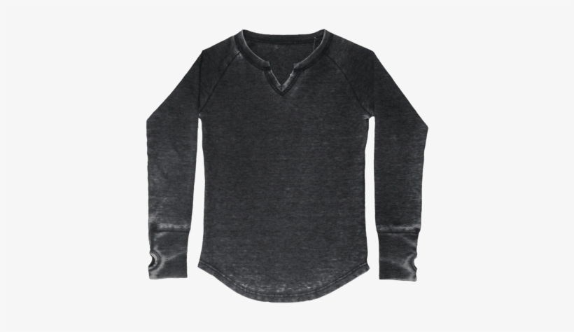 Burnout Black Thermal Shirt - Sweater, transparent png #238691