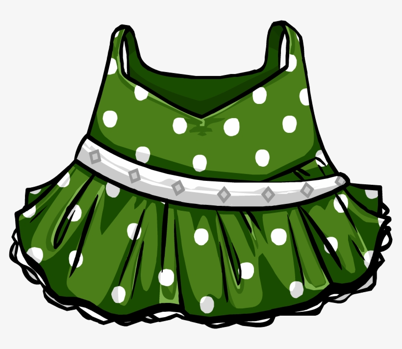 Green Polka-dot Dress - Club Penguin Purple Polka Dot Dress, transparent png #238802