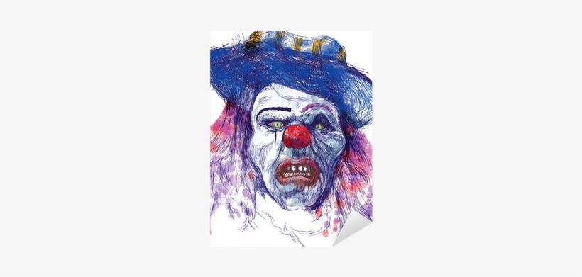 Scary Clown Sticker • Pixers® • We Live To Change - Straszny Klaun Rysunek, transparent png #239387