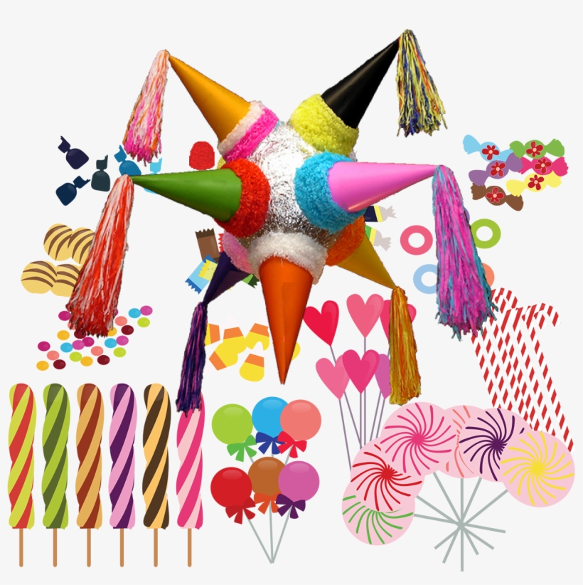 Clip Art Free Party Hat Pi Ata Birthday Parte Transparente - Imagenes De Piñatas En Png, transparent png #2301916
