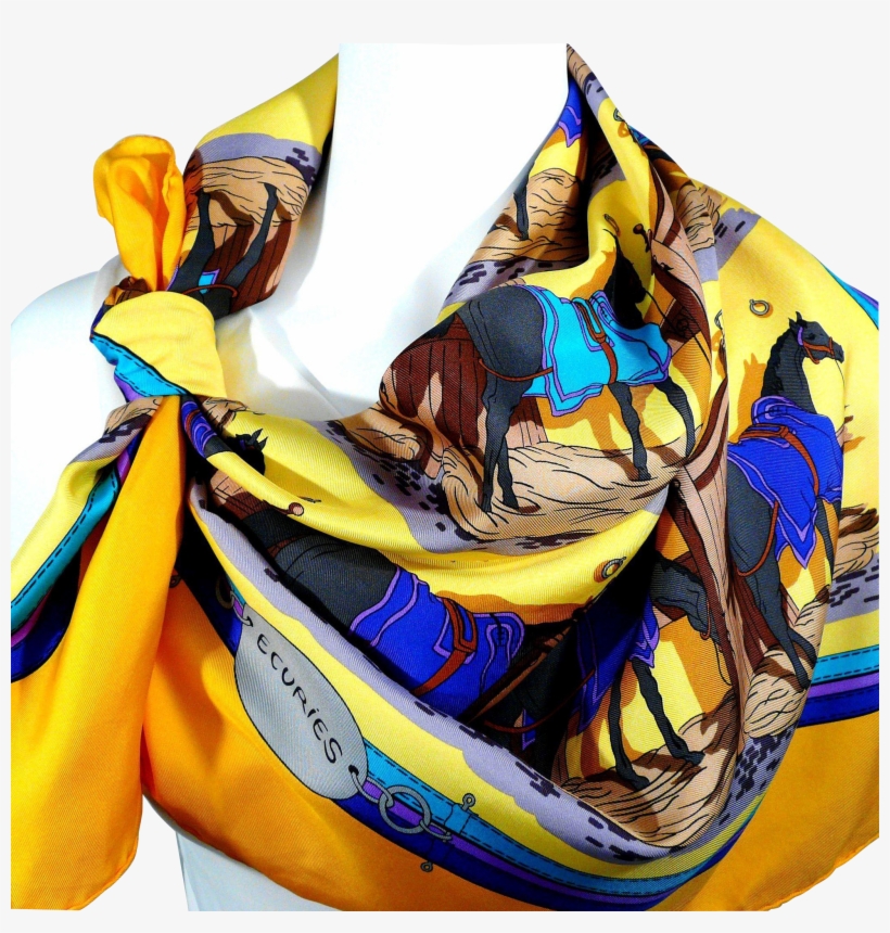 Intage Hermes Silk Scarf Ecuries Hugo Grygkar - Hermes Scarves Photography, transparent png #2302254