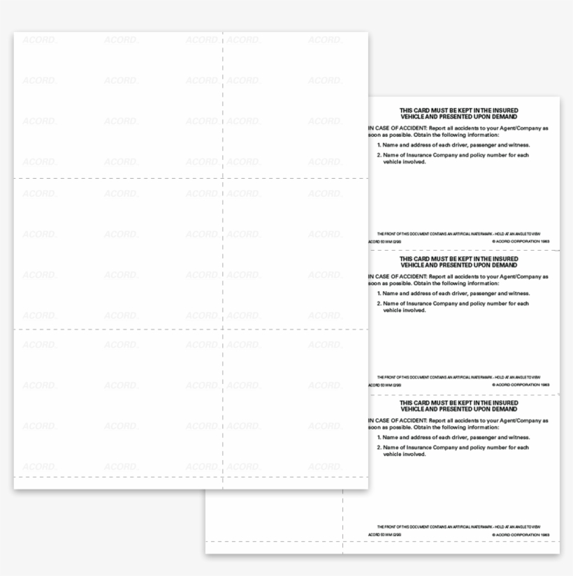 Picture Of Blank Auto Insurance Id Cards - Insurance, transparent png #2302419