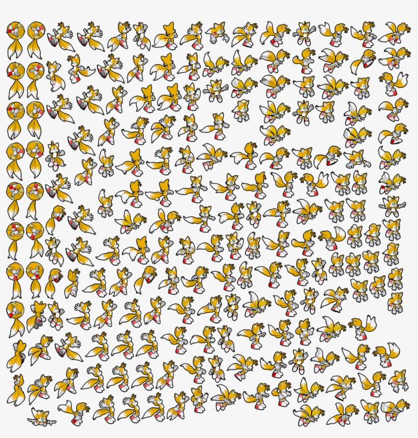 Sonic Sprite Sheet - Free Transparent PNG Download - PNGkey