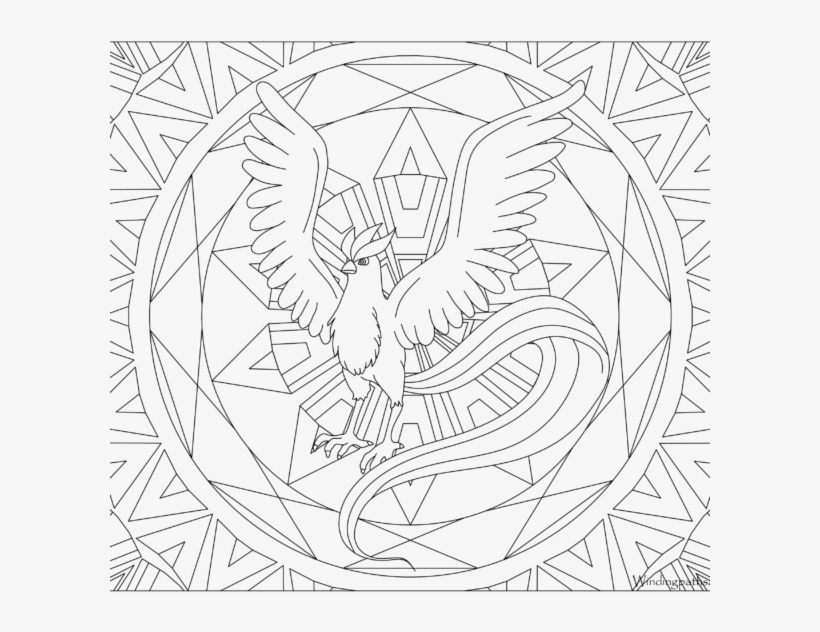 Adult Pokemon Coloring Page Articuno - Mandalas De Pokemon Para Colorear, transparent png #2303304