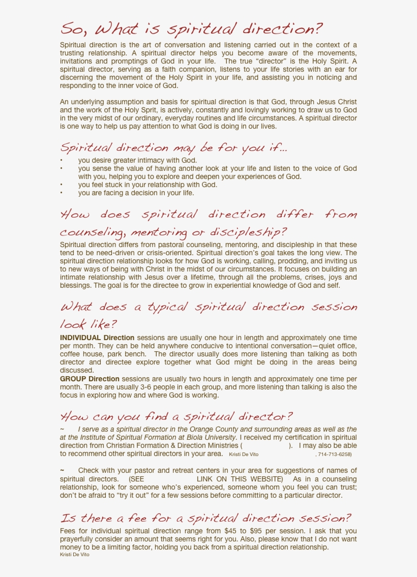 So, What Is Spiritual Direction Spiritual Direction - Document, transparent png #2303783