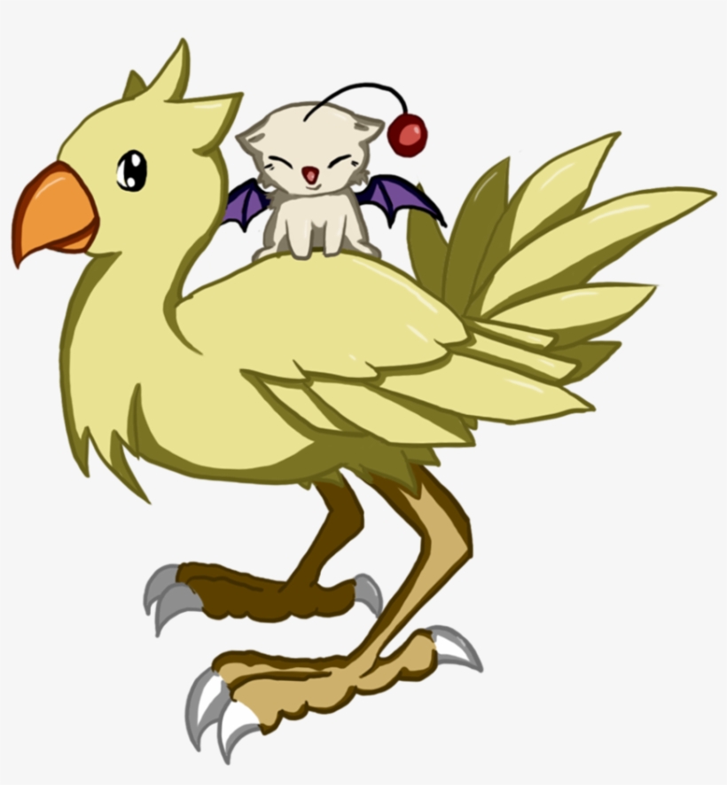 Chocobo Drawing Moogle Picture Free Library - Moogle Riding A Chocobo! By Kthomas22 - Customized, transparent png #2304117