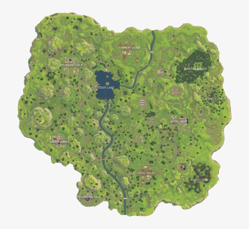 Fortnite Battle Old Royale Map Png Image - New Map On Fortnite Battle Royale, transparent png #2304144