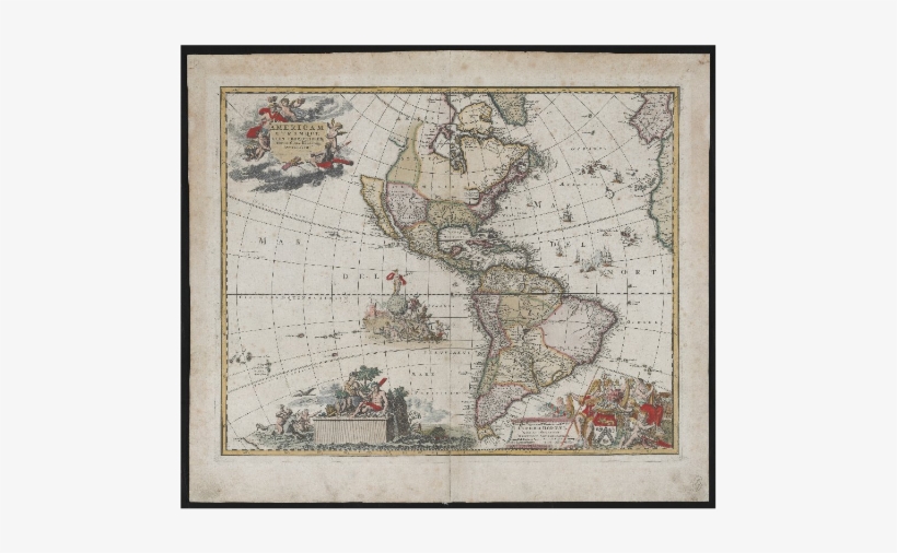Concave Earth Map2 - Old America Map, transparent png #2304183