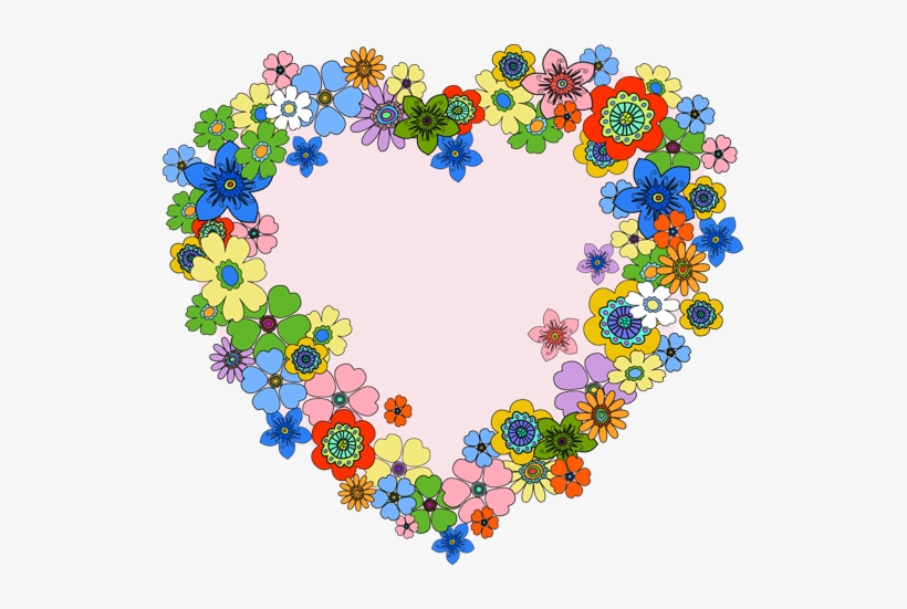 Floral Heart Png - Hearts And Flowers Clipart, transparent png #2304243