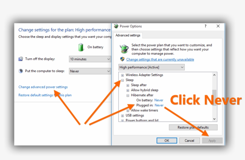 Enable Hibernation In Windows10 - Power Options, transparent png #2304811