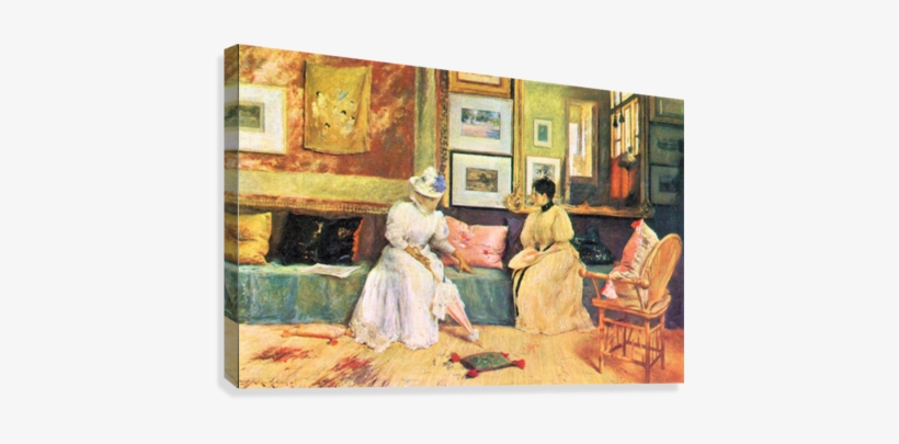 A Friendly Visit By William Merritt Chase Canvas Print - William Merritt Chase Visit, transparent png #2307256