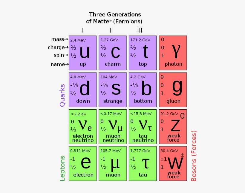 These Diagrams Are The Periodic Tables Of Elementry - Standard Model, transparent png #2308434