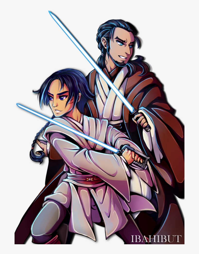 Padawan Ezra And Master Kanan By Ibahibut On Deviantart - Star Wars Rebels Fanfiction Oc Jedi, transparent png #2308918