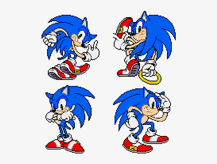 Sonic Sprite Sheet - Free Transparent PNG Download - PNGkey