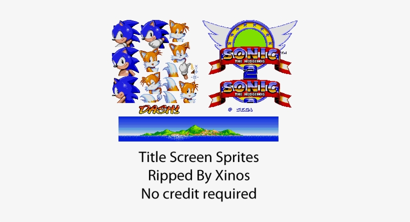 Title - Sonic 2 Title Sprites, transparent png #2310088