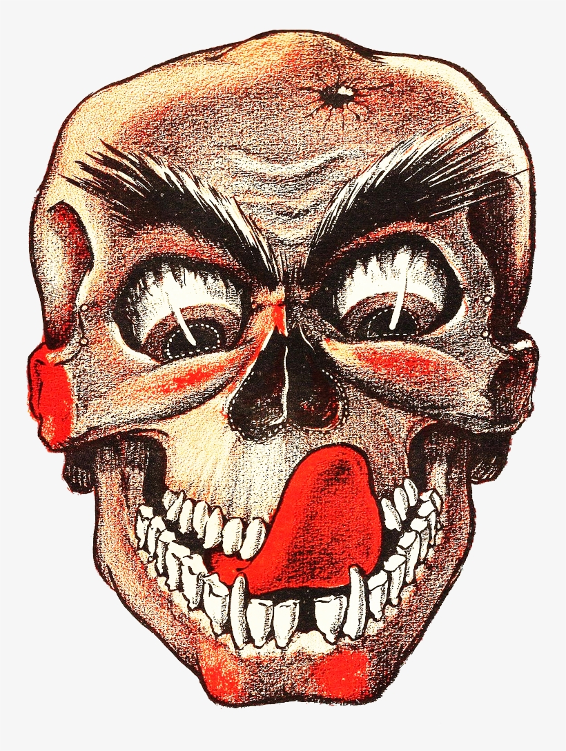 Source - Www - Wpclipart - Com - Report - Scary Skull - Vintage Halloween Witch Skull, transparent png #2310196