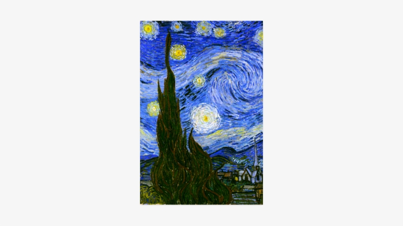 Van Gogh Starry Night Tree Poster - Van Gogh Fluid Dynamics, transparent png #2311397